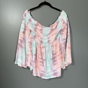 Torrid Pastel Smocked Babydoll Off The Shoulder Top - 3 (3X) - Women's Plus Size